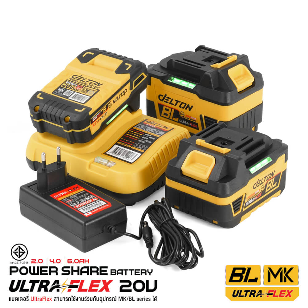 แบตเตอรี่ DELTON ULTRAFLEX BL-SERIES 20V 6AH